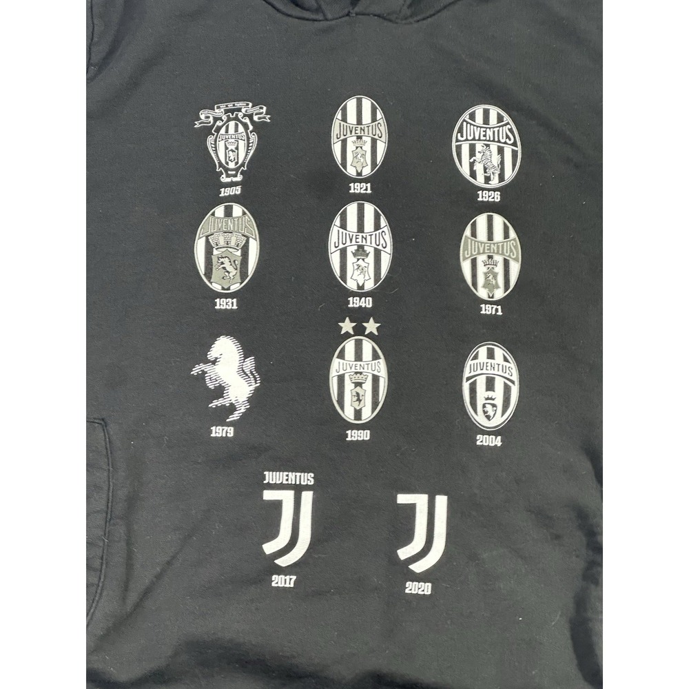 Juventus Hoodie Men's Medium Black Soccer Football Evolution Logo Graphic - Picture 4 of 4